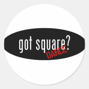 Square Dancing Items - got Quadrat Runder Aufkleber