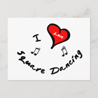 Square Dancing Items - I Heart Square Dancing Postkarte