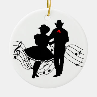Square Dancing Keramik Ornament