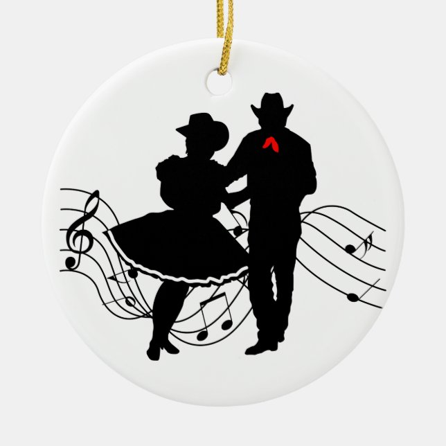 Square Dancing Keramik Ornament (Vorne)