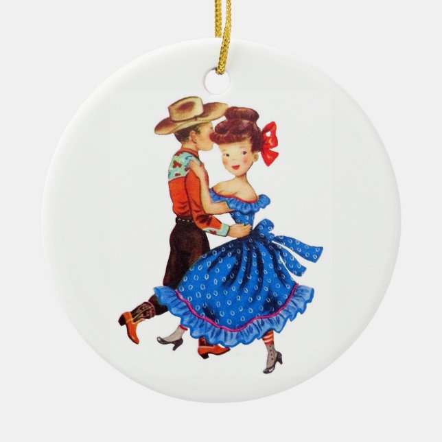 Square-Dancing Keramik Ornament (Vorne)