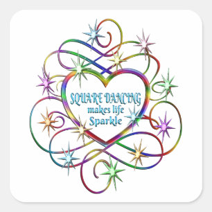 Square Dancing macht Leben sparkle Quadratischer Aufkleber