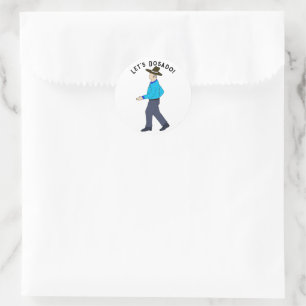 Square Dancing Man Runder Aufkleber
