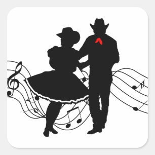 Square Dancing Quadratischer Aufkleber