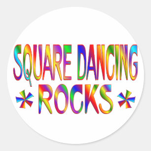 Square Dancing Rocks Runder Aufkleber