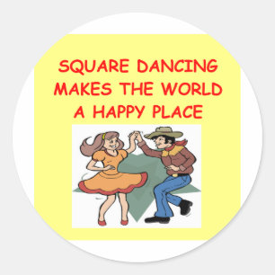 Square-Dancing Runder Aufkleber