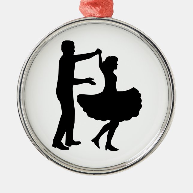 Square-Dancing Silbernes Ornament (Vorne)