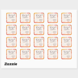 Square Dankeschön Business-Sticker - Marmordesign Quadratischer Aufkleber