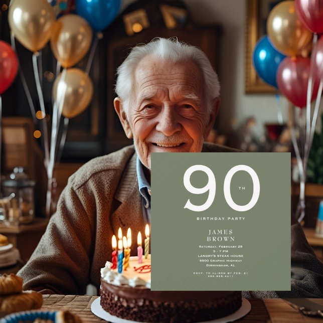 Square Dark Sage 90. Geburtstagsparty (Von Creator hochgeladen)