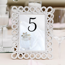 Square Diamond Ring and Pillar Crystal Wedding Tischnummer