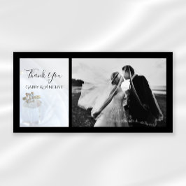 Square Diamond Ring und Crystal Wedding Vielen Dan Dankeskarte