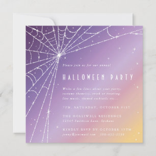 Square Diamond Spider Web Halloween-Party Einladung