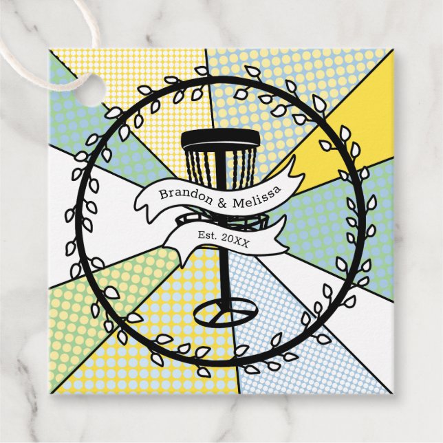 Square Disk Golf Thread Geschenkanhänger (Vorderseite)