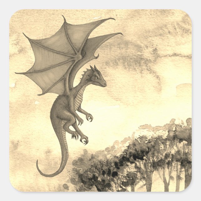 Square Dragon Sticker (Vorderseite)