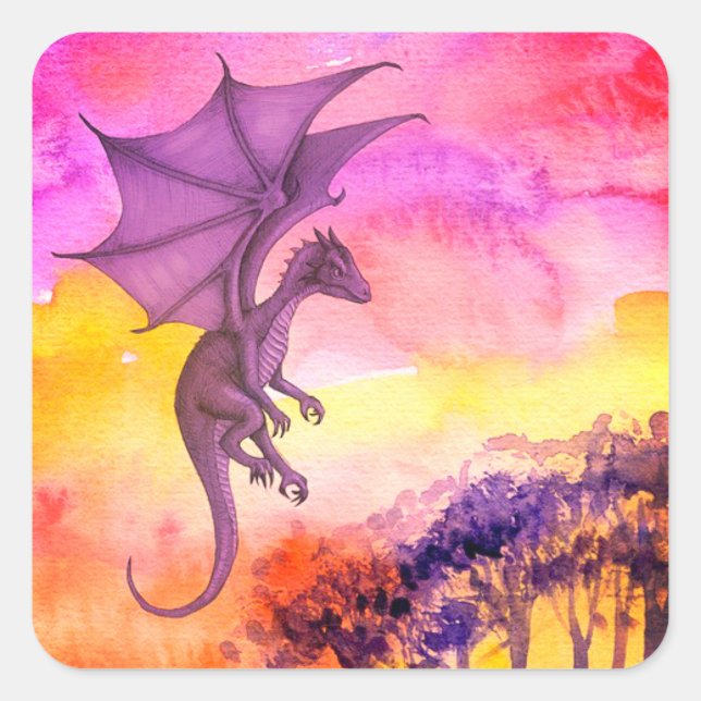 Square Dragon Sticker (Vorderseite)