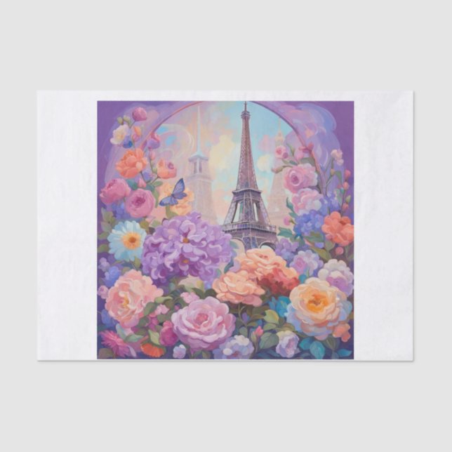 Square Eiffel Tower Pastell Decoupage Papier (Vorderseite)