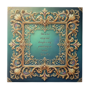 Square Filigree Rahmen anpassbare Bibelversen Fliese