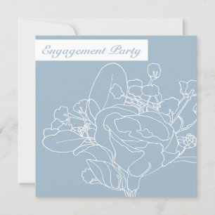 Square Floral Invitation (Diamond Blue) Einladung