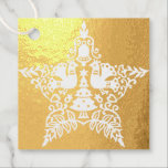 Square Foil Favor Tag - Christmas Doves<br><div class="desc">Dieser quadratische Foil Favor Tag 'Christmas Doves' ist leer auf der Rückseite. Verkauft in Packung mit 12 Folien bevorzugen Tags in Gold oder Silber.</div>
