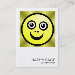 Square Foto 034 - Happy Face - Yellow Visitenkarte