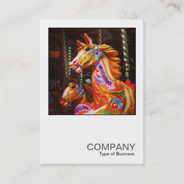 Square Foto 0441 - Merry-go-Round Horses Visitenkarte (Vorderseite)