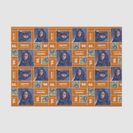 Square Foto Abschluss Class Jahr Burniere Orange Seidenpapier