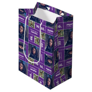 Square Foto Abschluss Class Jahr Lila Mittlere Geschenktüte