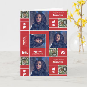 Square Foto Abschluss Class Year Red Card Karte