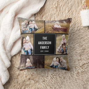 Square Foto Collage Custom Throw Pillow Kissen