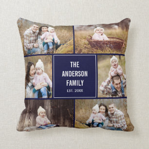 Square Foto Collage Custom Throw Pillow Kissen