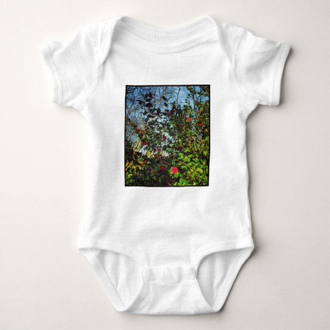 Square Foto - Magnolia Bush 01 Baby Strampler (Vorderseite)