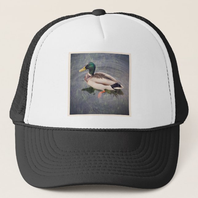 Square Foto - Mallard Duck Truckerkappe (Vorderseite)