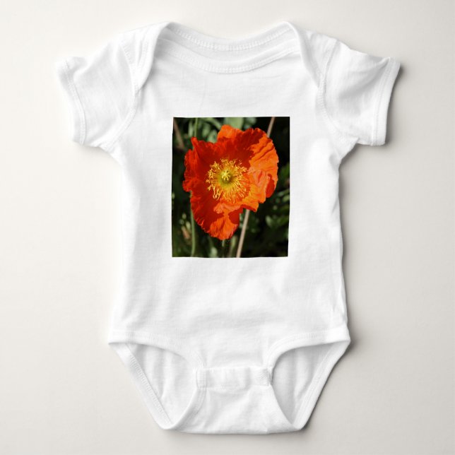 Square Foto - Orange Poppy Baby Strampler (Vorderseite)