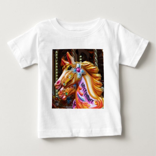 Square Foto - Rodelpferde Baby T-shirt (Vorderseite)