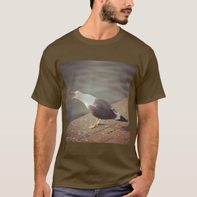 Square Foto - Squawawing Seagull T-Shirt (Vorderseite)