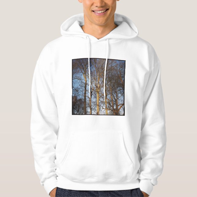 Square Foto - Sunlit Winter Trees Hoodie (Vorderseite)