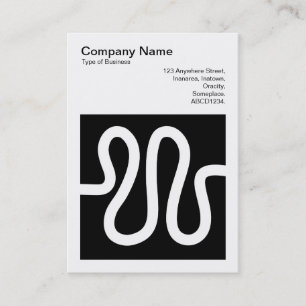 Square Foto (v3) - Curvy Line - White on Black Visitenkarte
