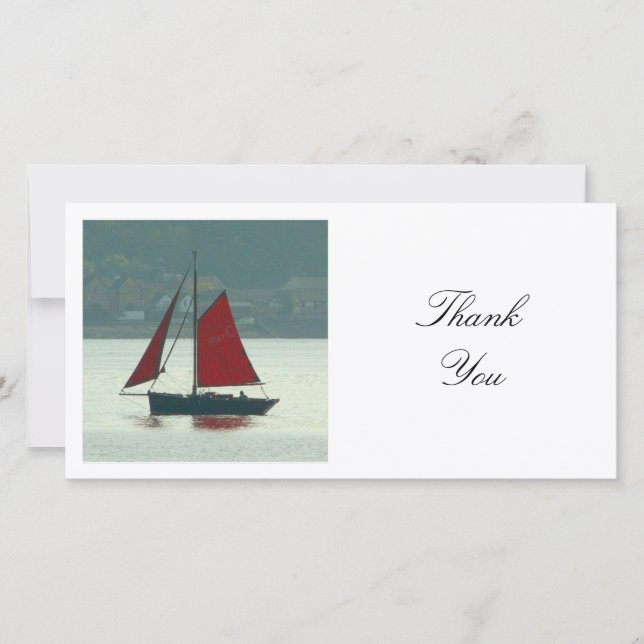Square Foto - Vintage Yacht Dankeskarte (Vorderseite)