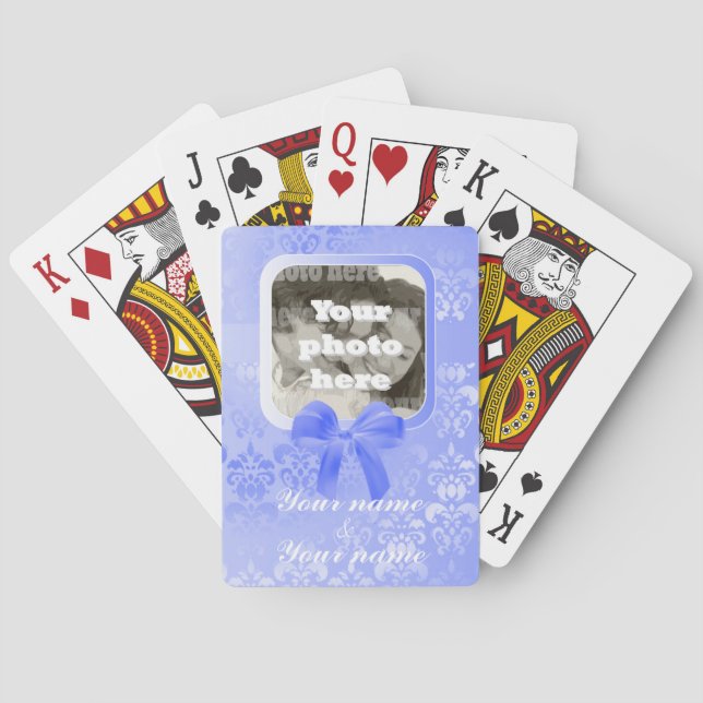 Square Fotoplatte auf Maul-Damast Spielkarten (Rückseite)