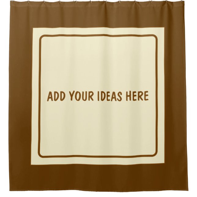 Square Frame beige + Ihre Ideen Duschvorhang (Vorderseite)