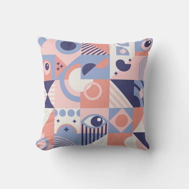 Square Geometric Shapes Background. Aesthetics in  Kissen (Vorderseite)