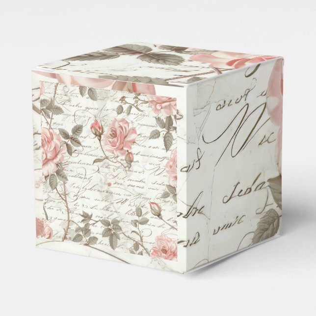 Square Geschenkboxen - Rosa Roses Design Geschenkschachtel (Vorderseite)