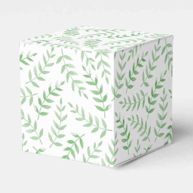 Square gift box - Leaves - green Geschenkschachtel (Vorderseite)