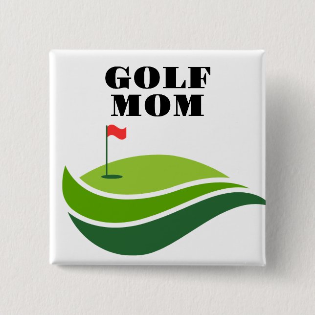 Square "Golf Mama" Schaltfläche Button (Vorderseite)