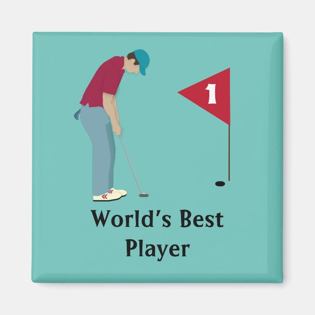 Square Golfer Putting Magnet (Vorne)