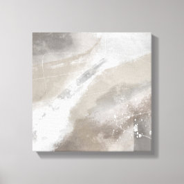 Square Grau Beige Minimalistisch Moderne Abstrakt Leinwanddruck