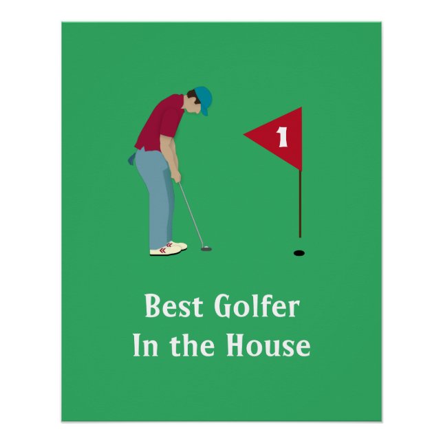 Square Green Golfer Putting Poster (Vorderseite)