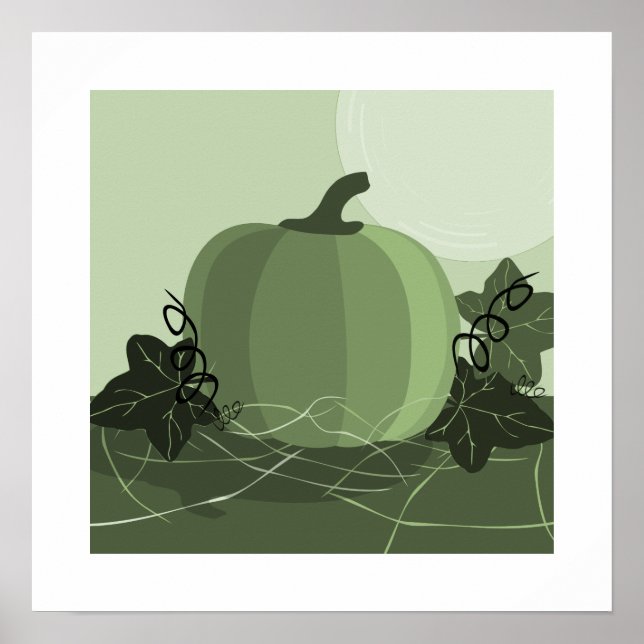 Square Green Pumpkin Kitchen Wall Decke Poster (Vorne)