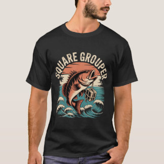 Square Grouper Fishing Design T-Shirt