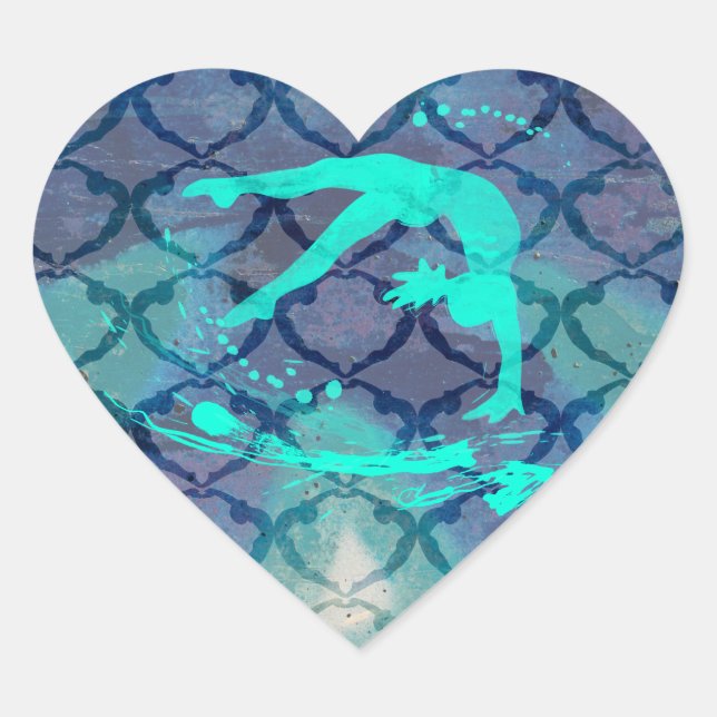 Square heart Gymnastics Dance Cheer Stickers (Vorderseite)